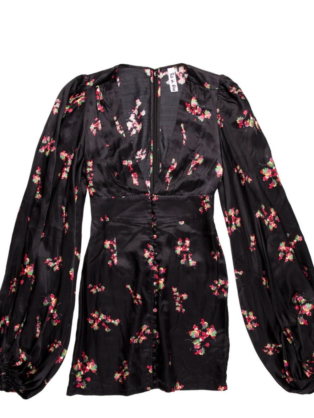 Rat & Boa Black Mini Dress with Pink Floral Print